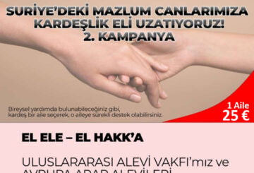 ULUSLARARASI ALEVİ VAKFI’ndan Suriye’deki Mazlumlar İçin 2. Kampanya